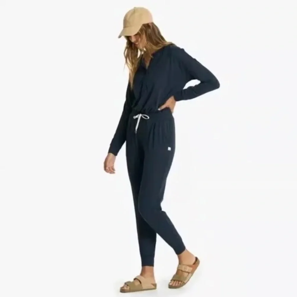 Vuori Lux Long Sleeve Navy Jumpsuit - Picture 2 of 5